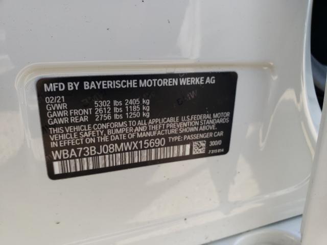 Photo 10 from auction – 2021 BMW 540 XI with VIN WBA73BJ08MWX15690