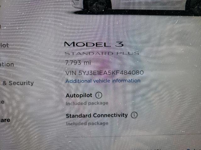 Photo 8 from auction – 2019 TESLA MODEL 3 with VIN 5YJ3E1EA5KF484080