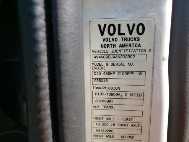 Photo 10 from auction – 2010 VOLVO VN VNL with VIN 4V4NC9EJXAN292302