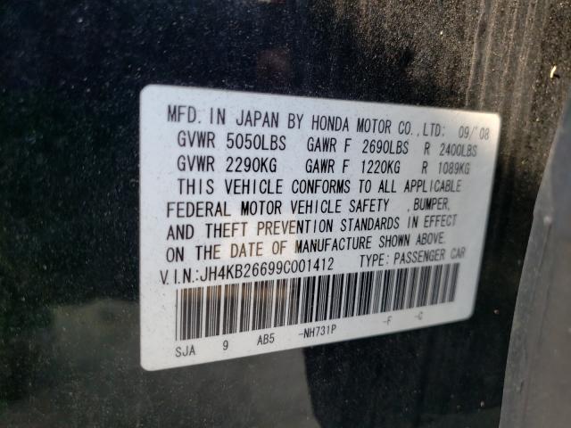 Photo 10 from auction – 2009 ACURA RL with VIN JH4KB26699C001412