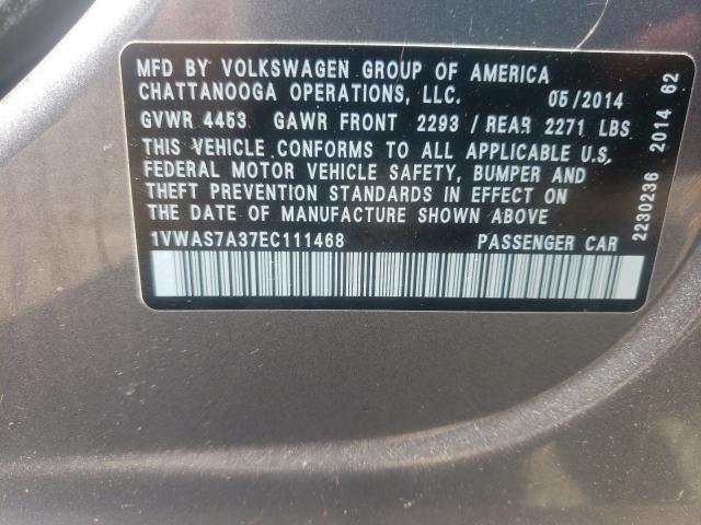 Photo 10 from auction – 2014 VOLKSWAGEN PASSAT S with VIN 1VWAS7A37EC111468