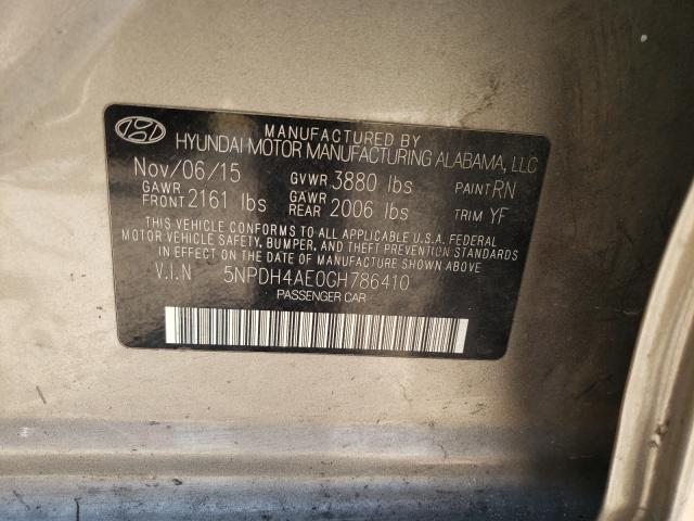 Photo 10 from auction – 2016 HYUNDAI ELANTRA SE with VIN 5NPDH4AE0GH786410