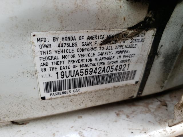 Photo 10 from auction – 2002 ACURA 3.2TL TYPE with VIN 19UUA56942A054921
