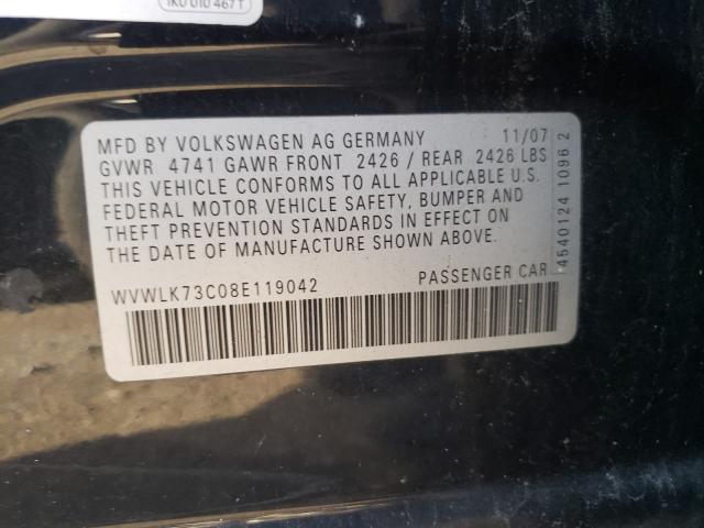 Photo 10 from auction – 2008 VOLKSWAGEN PASSAT WAG with VIN WVWLK73C08E119042