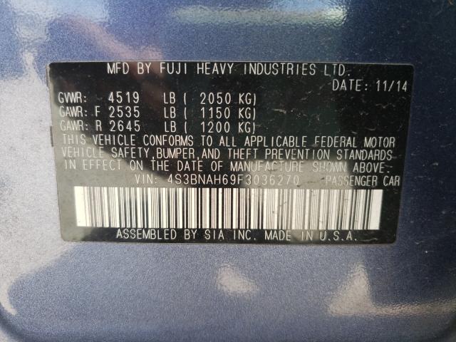 Photo 10 from auction – 2015 SUBARU LEGACY 2.5 with VIN 4S3BNAH69F3036270