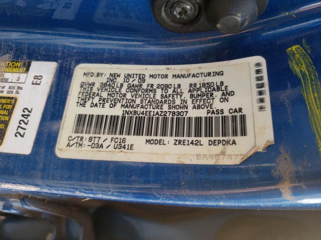 Photo 10 from auction – 2010 TOYOTA COROLLA BA with VIN 1NXBU4EE1AZ278307