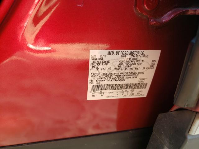 Photo 10 from auction – 2012 FORD EXPLORER X with VIN 1FMHK7D89CGA50988