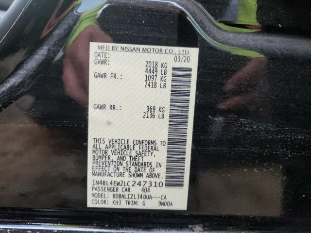 Photo 10 from auction – 2020 NISSAN ALTIMA SL with VIN 1N4BL4EW2LC247310