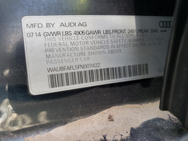 Photo 10 from auction – 2015 AUDI A4 PREMIUM with VIN WAUBFAFL5FN007422