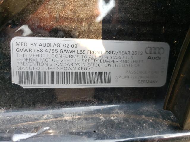 Photo 10 from auction – 2009 AUDI A4 PRESTIG with VIN WAUMF78K29N062074