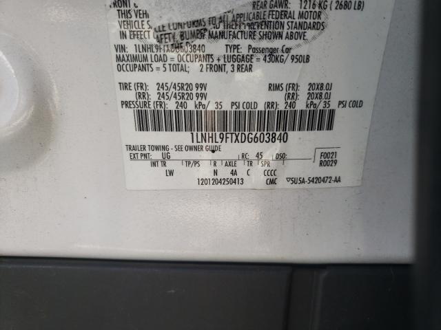 Photo 10 from auction – 2013 LINCOLN MKS with VIN 1LNHL9FTXDG603840