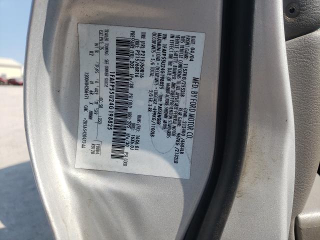 Photo 10 from auction – 2004 FORD TAURUS SES with VIN 1FAFP55U24G198825