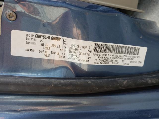 Photo 10 from auction – 2011 CHRYSLER TOWN & COU with VIN 2A4RR8DG0BR772505