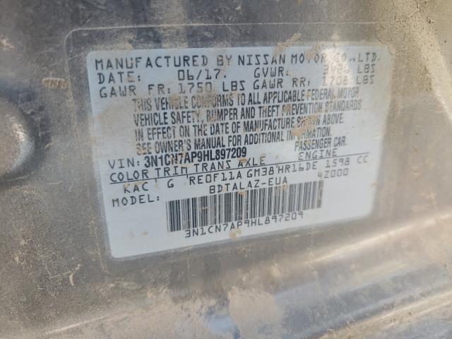 Photo 10 from auction – 2017 NISSAN VERSA S with VIN 3N1CN7AP9HL897209