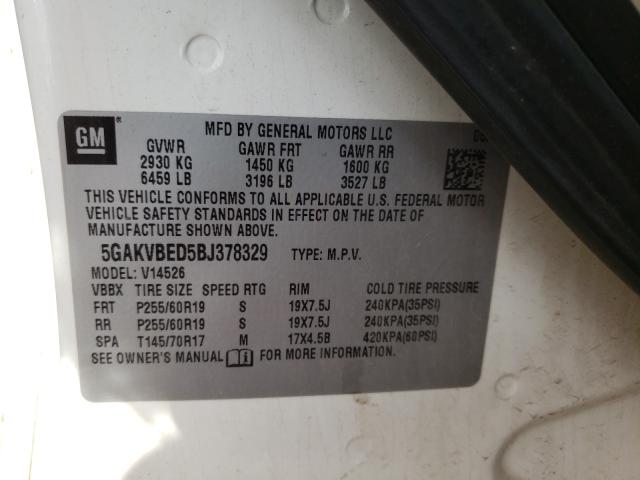 Photo 10 from auction – 2011 BUICK ENCLAVE CX with VIN 5GAKVBED5BJ378329