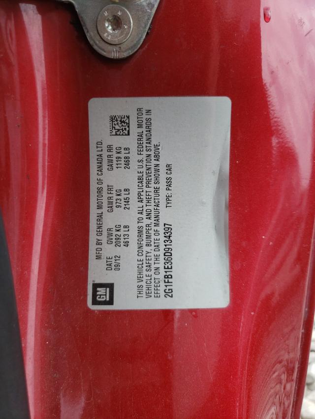 Photo 10 from auction – 2013 CHEVROLET CAMARO LT with VIN 2G1FB1E36D9134397