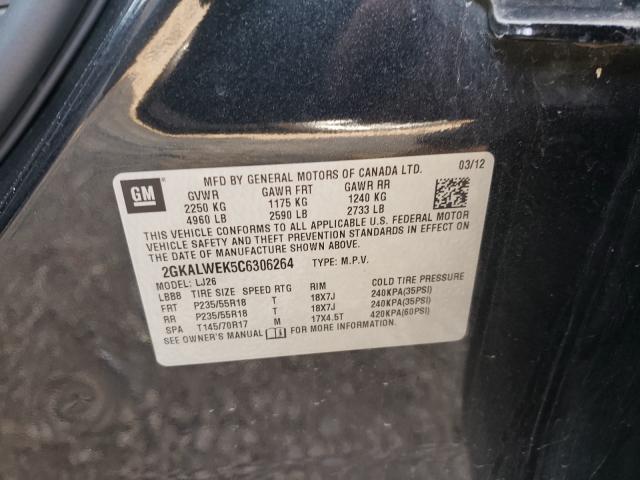 Photo 10 from auction – 2012 GMC TERRAIN SL with VIN 2GKALWEK5C6306264