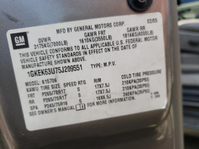 Photo 10 from auction – 2005 GMC YUKON DENA with VIN 1GKEK63U75J209551