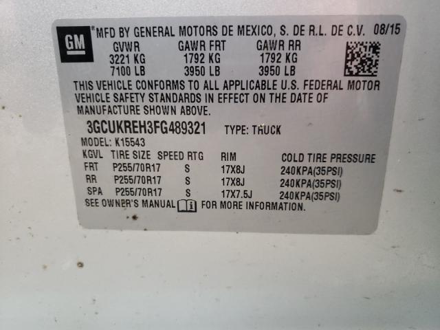 Photo 10 from auction – 2015 CHEVROLET SILVERADO with VIN 3GCUKREH3FG489321