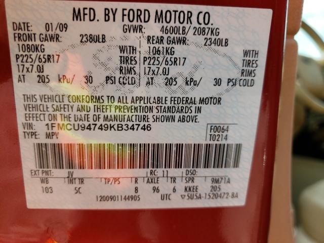 Photo 10 from auction – 2009 FORD ESCAPE LIM with VIN 1FMCU94749KB34746