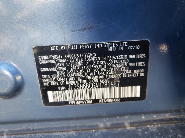 Photo 10 from auction – 2010 SUBARU FORESTER 2 with VIN JF2SH6BC6AH781557
