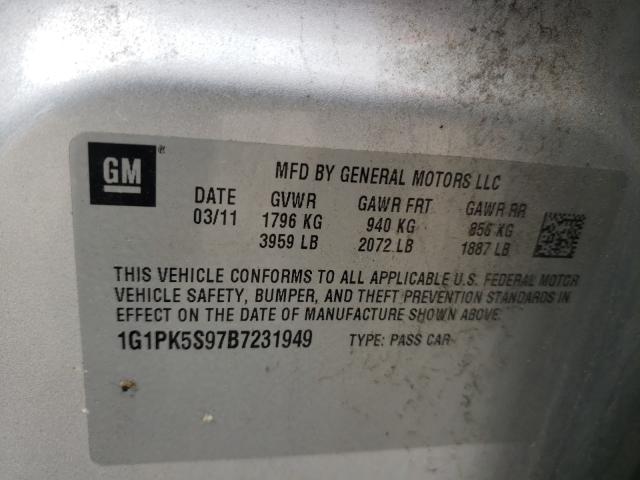 Photo 10 from auction – 2011 CHEVROLET CRUZE with VIN 1G1PK5S97B7231949