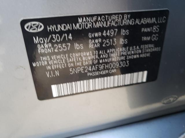 Photo 10 from auction – 2015 HYUNDAI SONATA SE with VIN 5NPE24AF9FH009303