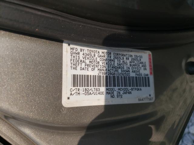 Photo 10 from auction – 2001 LEXUS ES 300 with VIN JT8BF28G810292520