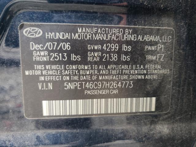 Photo 10 from auction – 2007 HYUNDAI SONATA GLS with VIN 5NPET46C97H264773