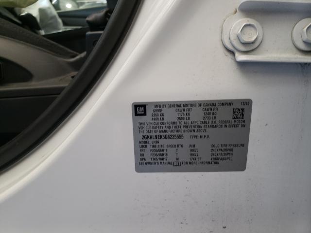 Photo 10 from auction – 2016 GMC TERRAIN SL with VIN 2GKALNEK5G6225555