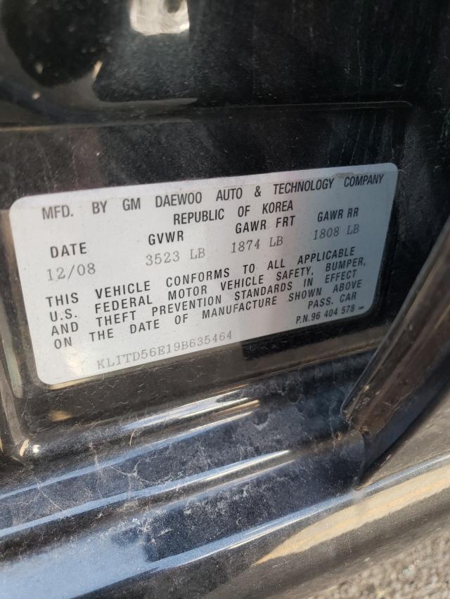 Photo 10 from auction – 2009 CHEVROLET AVEO LS with VIN KL1TD56E19B635464