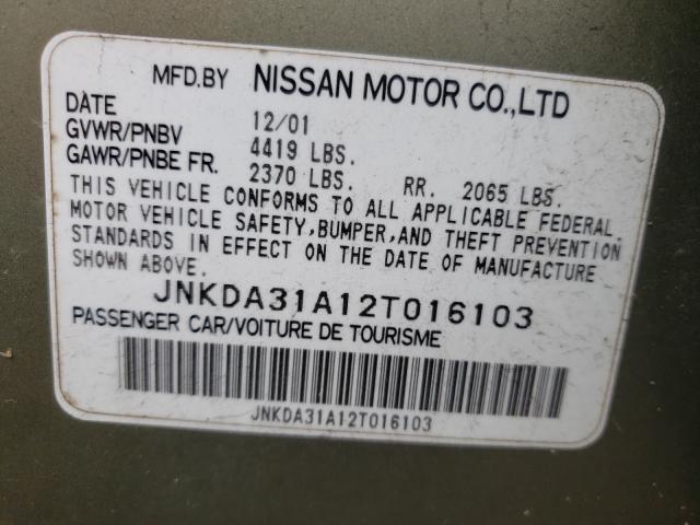 Photo 10 from auction – 2002 INFINITI I35 with VIN JNKDA31A12T016103