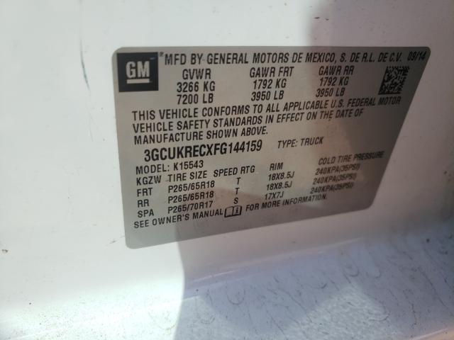 Photo 10 from auction – 2015 CHEVROLET SILVERADO with VIN 3GCUKRECXFG144159