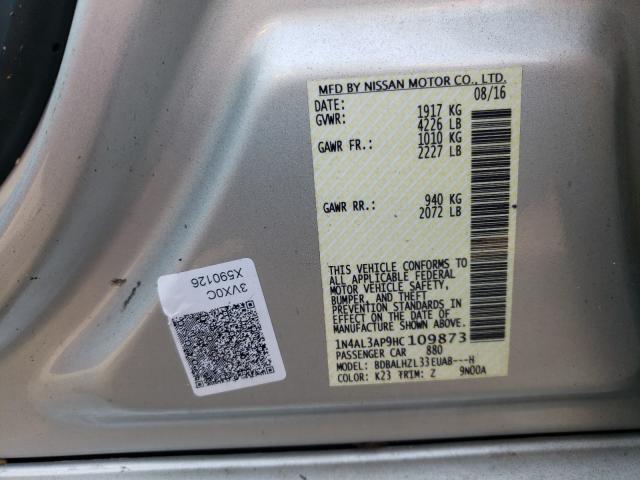 Photo 10 from auction – 2017 NISSAN ALTIMA 2.5 with VIN 1N4AL3AP9HC109873