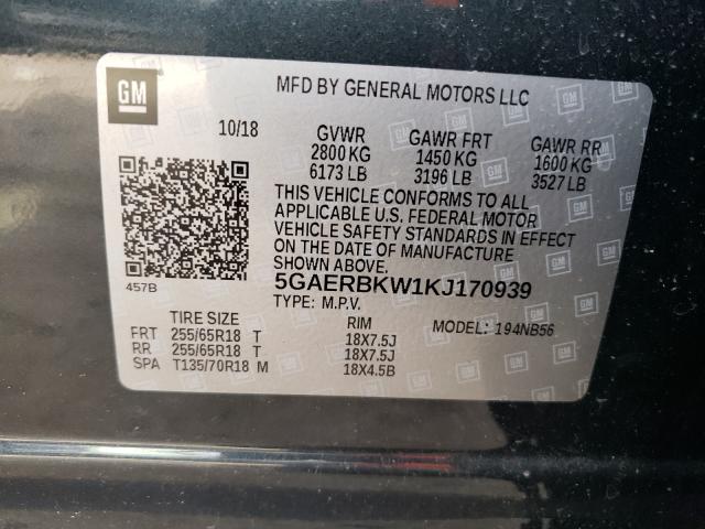 Photo 10 from auction – 2019 BUICK ENCLAVE ES with VIN 5GAERBKW1KJ170939