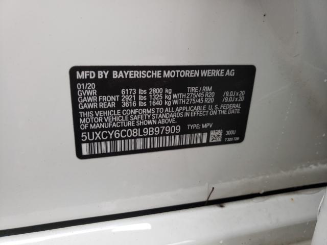 Photo 10 from auction – 2020 BMW X6 XDRIVE4 with VIN 5UXCY6C08L9B97909