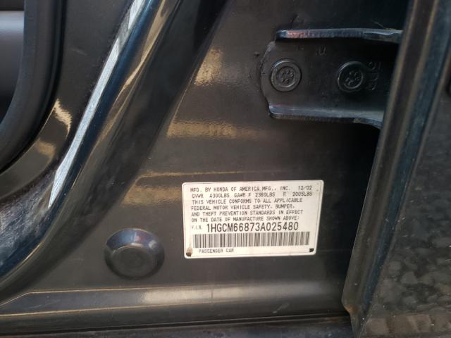 Photo 10 from auction – 2003 HONDA ACCORD EX with VIN 1HGCM66873A025480