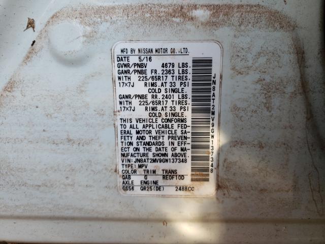 Photo 10 from auction – 2016 NISSAN ROGUE S with VIN JN8AT2MV9GW137348