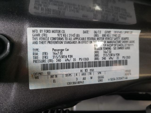 Photo 10 from auction – 2013 FORD FOCUS SE with VIN 1FADP3F24DL375911