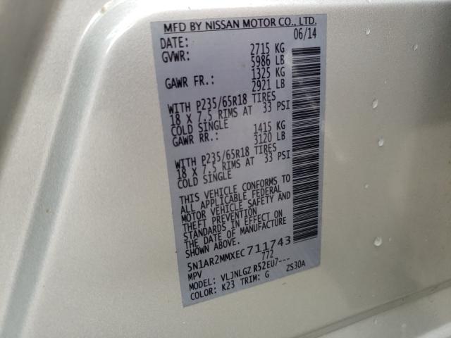 Photo 10 from auction – 2014 NISSAN PATHFINDER with VIN 5N1AR2MMXEC711743