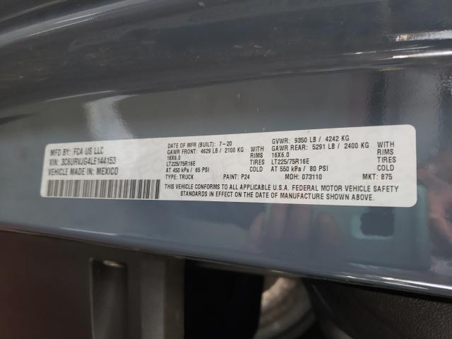 Photo 10 from auction – 2020 RAM PROMASTER with VIN 3C6URVJG4LE144153