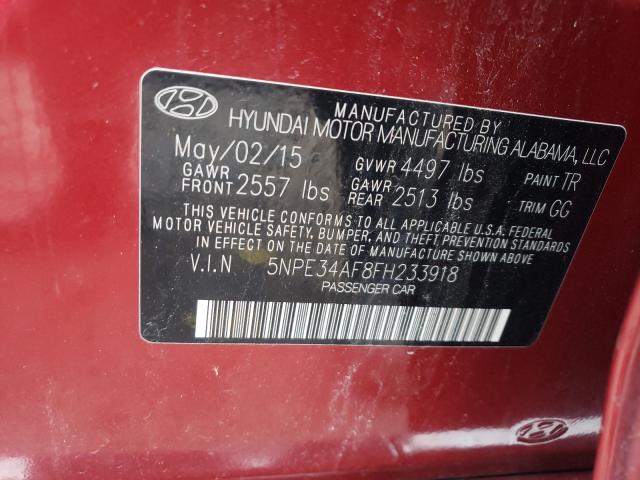 Photo 10 from auction – 2015 HYUNDAI SONATA SPO with VIN 5NPE34AF8FH233918