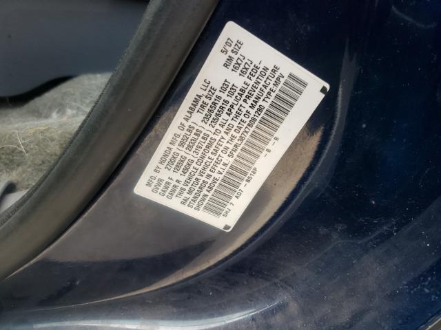 Photo 10 from auction – 2007 HONDA ODYSSEY EX with VIN 5FNRL387X7B081280