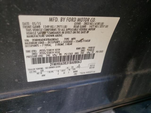 Photo 10 from auction – 2015 FORD FLEX LIMIT with VIN 2FMHK6D83FBA08063