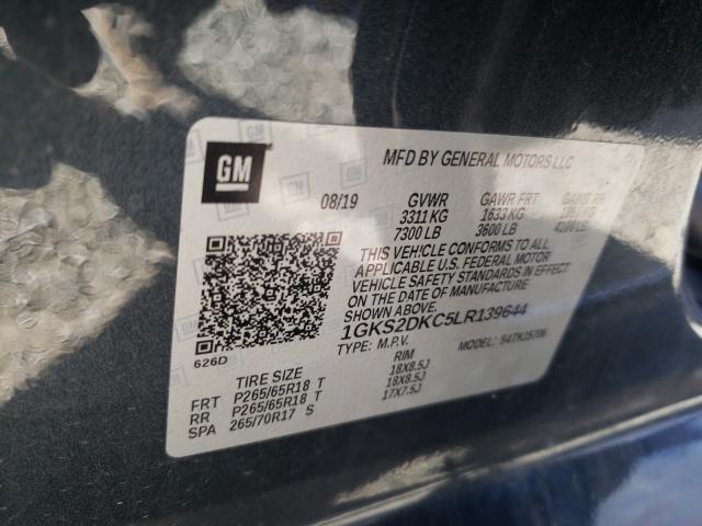 Photo 10 from auction – 2020 GMC YUKON SLT with VIN 1GKS2DKC5LR139644