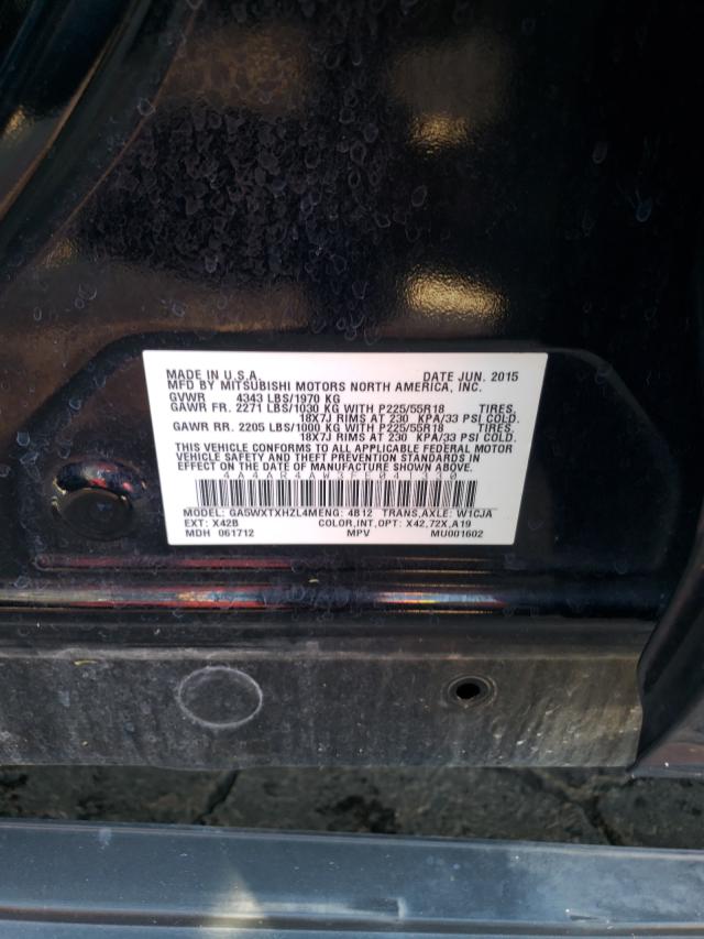 Photo 10 from auction – 2015 MITSUBISHI OUTLANDER with VIN 4A4AR4AW3FE041330