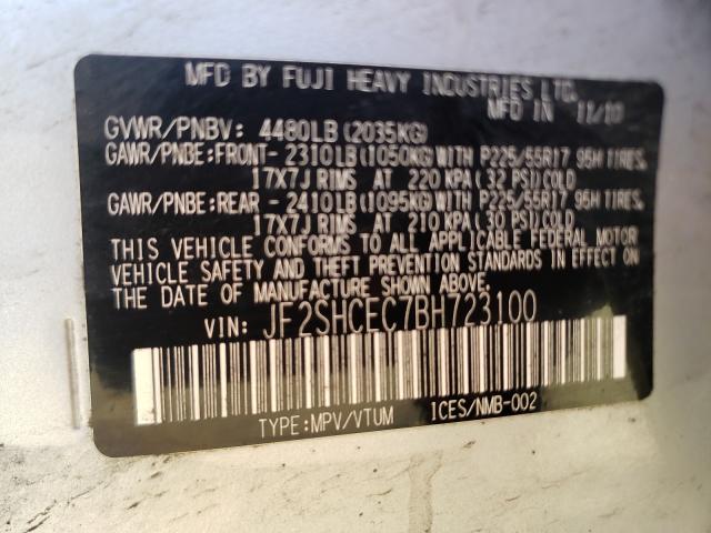 Photo 10 from auction – 2011 SUBARU FORESTER L with VIN JF2SHCEC7BH723100