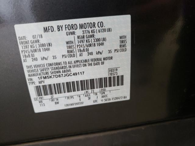 Photo 10 from auction – 2018 FORD EXPLORER X with VIN 1FM5K7D87JGC49117