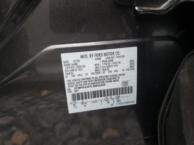 Photo 10 from auction – 2020 FORD EDGE SEL with VIN 2FMPK4J91LBB52400