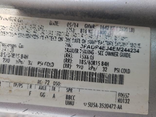 Photo 10 from auction – 2014 FORD FIESTA SE with VIN 3FADP4EJ4EM244234